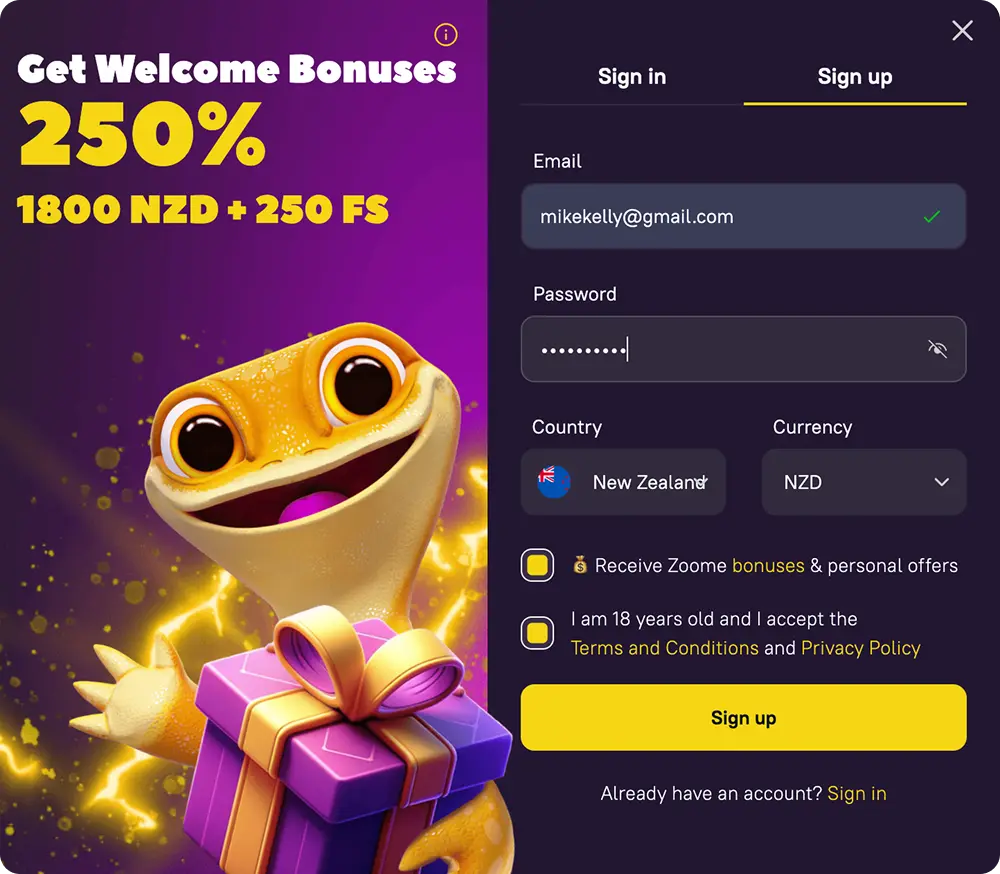 zoome casino login